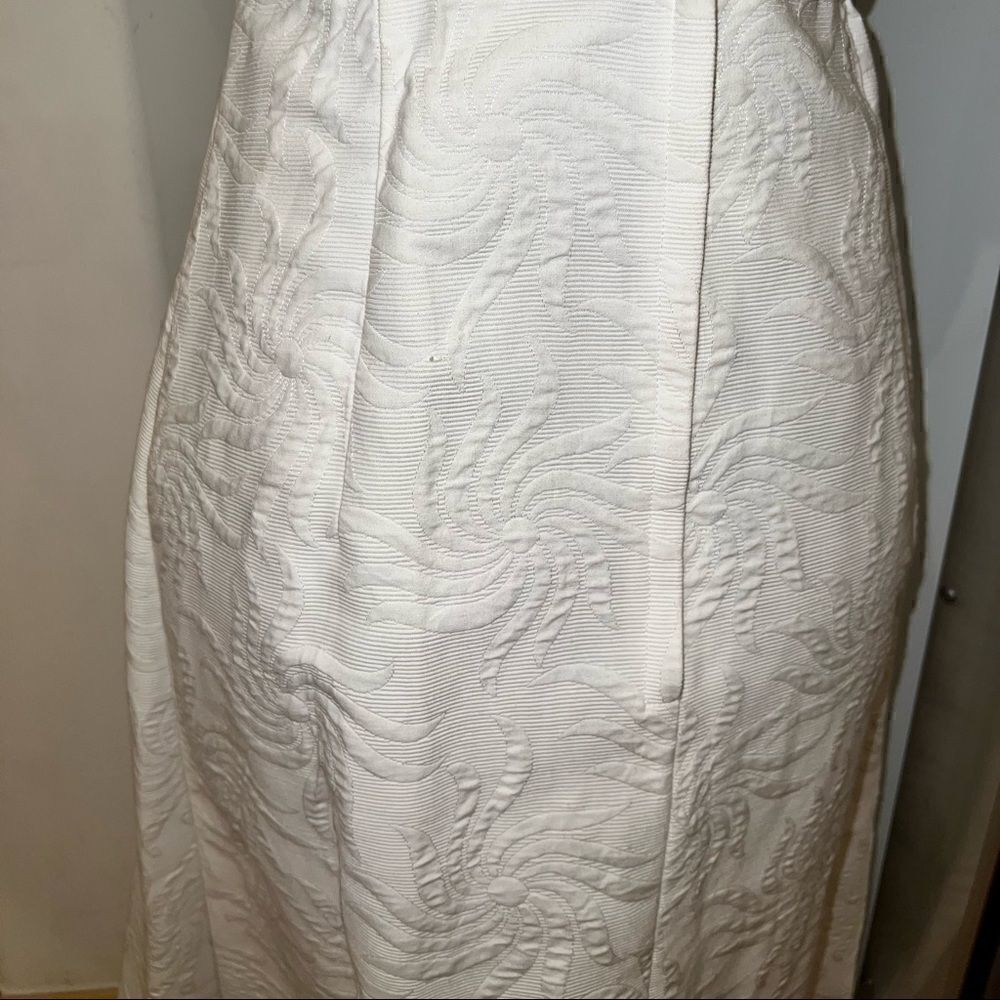 Tori Richard long to the ground white dress with belt/choker womens size 6 - Picture 6 of 6